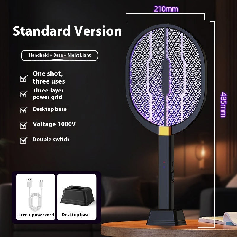 Electric Mosquito Swatter With Rechargeable Automatic Mosquito Attraction