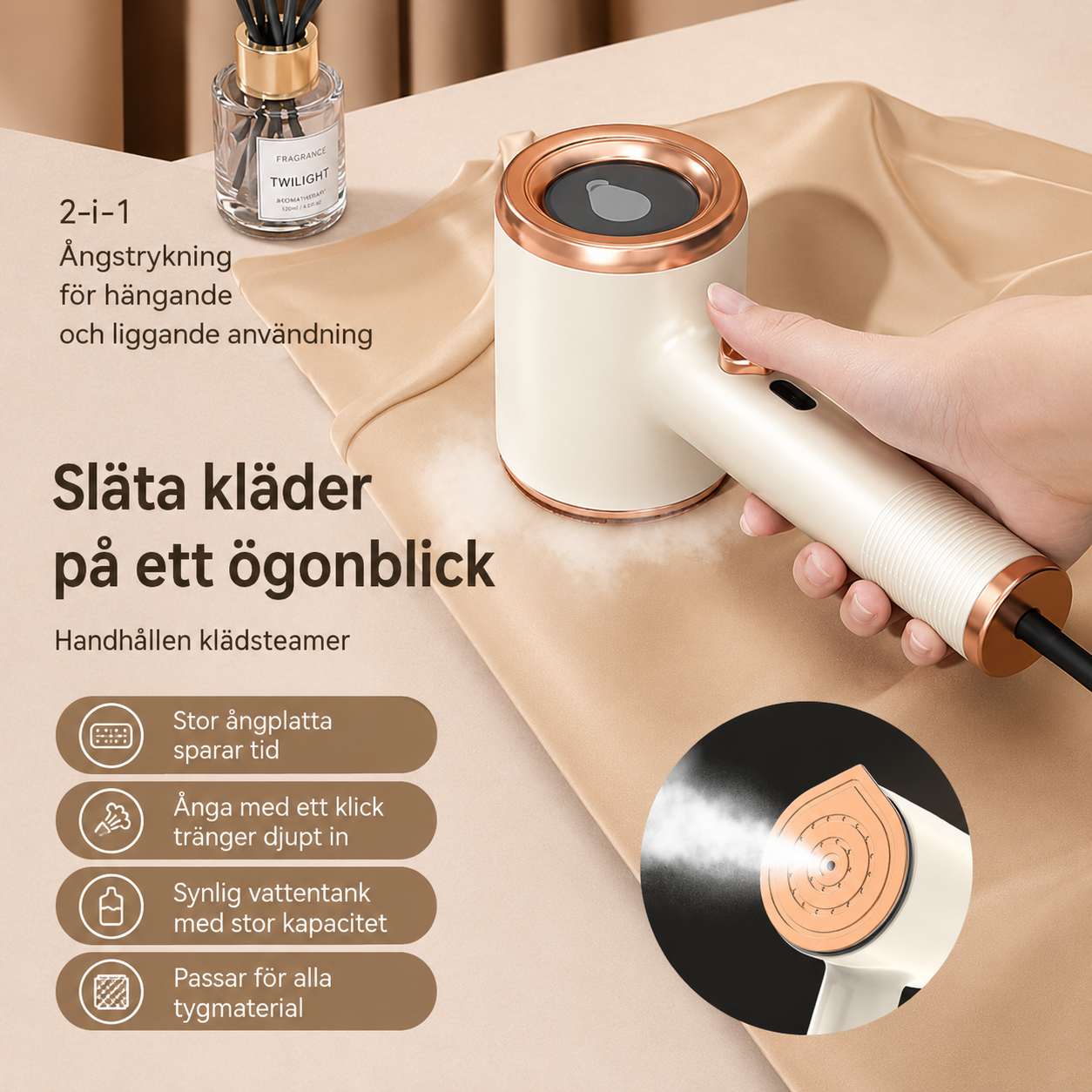 Kompakt Klädsteamer – Släta Kläder på Några Sekunder