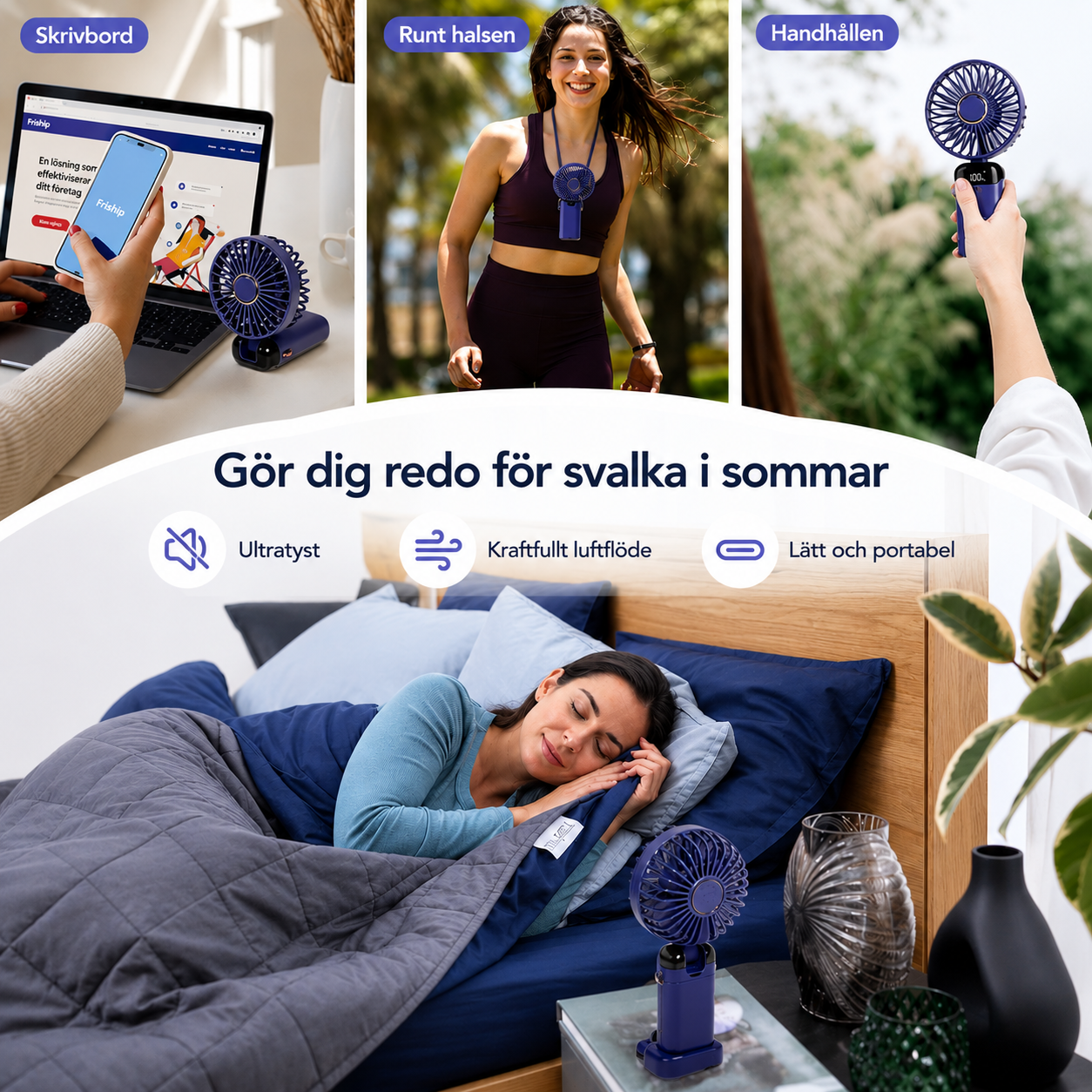 CoolAir Pro™ – Kraftfull Portabel Fläkt med 5 Hastigheter