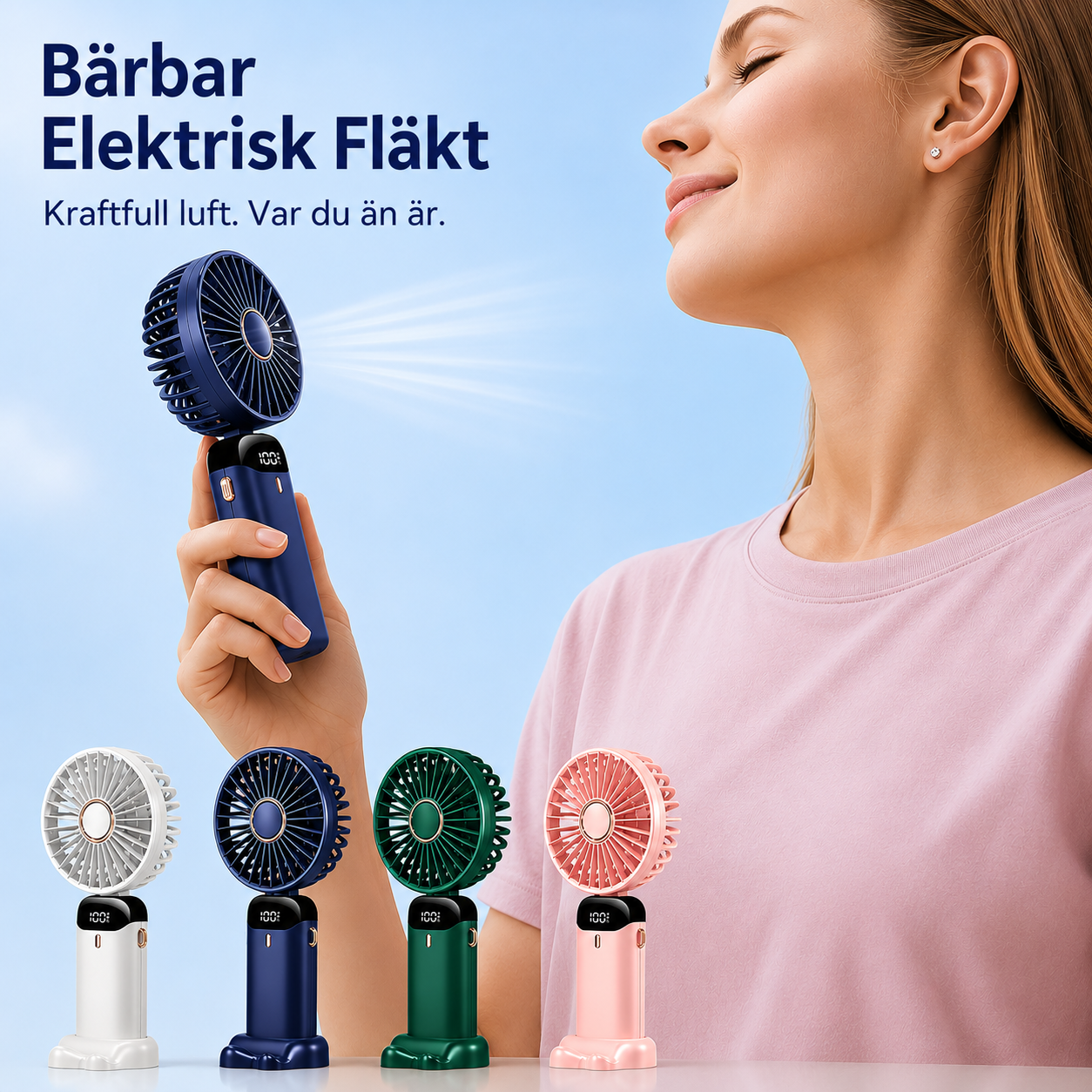 CoolAir Pro™ – Kraftfull Portabel Fläkt med 5 Hastigheter
