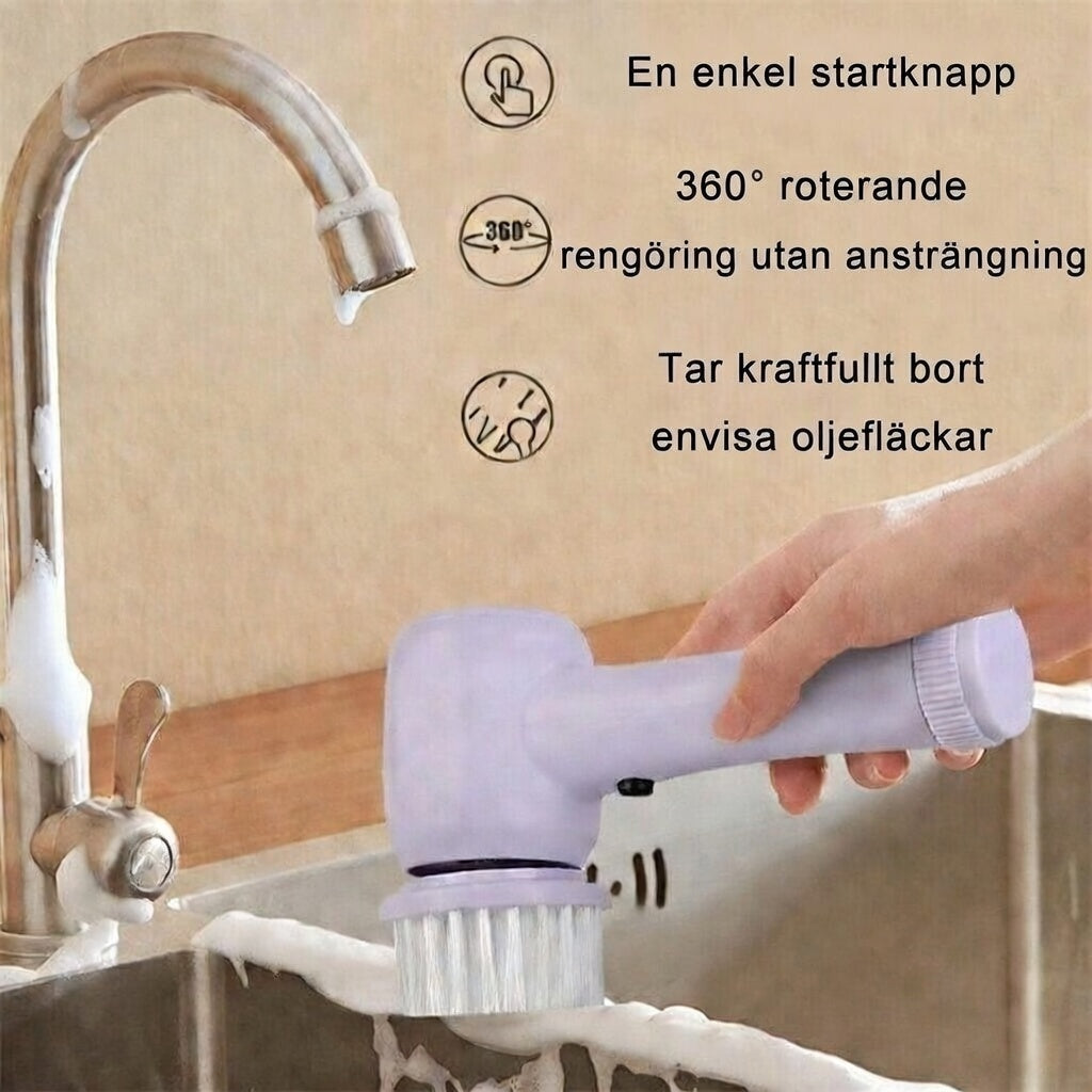 Elektrisk Rengöringsborste 4-i-1 – Sladdlös Roterande Power Scrubber