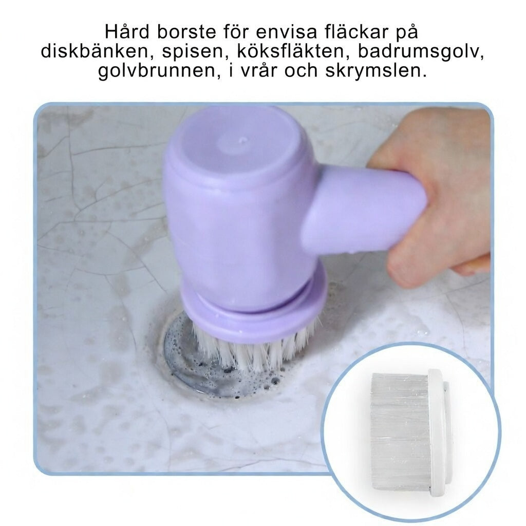 Elektrisk Rengöringsborste 4-i-1 – Sladdlös Roterande Power Scrubber