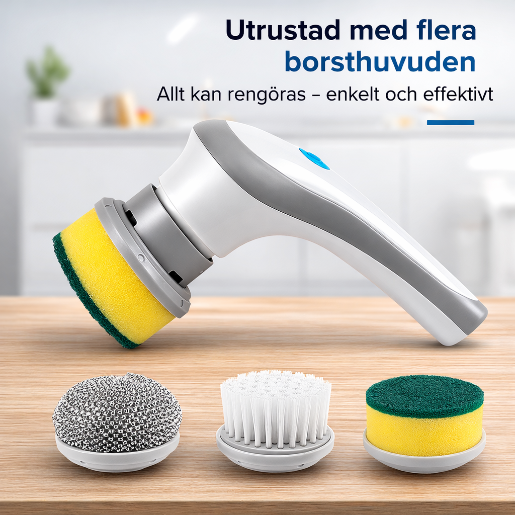 Elektrisk Rengöringsborste 4-i-1 – Sladdlös Roterande Power Scrubber